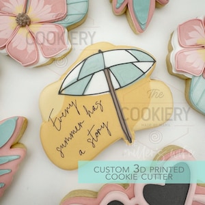 Cortador de biscoitos para placa de guarda-chuva de praia - Cortador de biscoitos de praia de verão - Cortador de biscoitos impresso em 3D - TCK29138