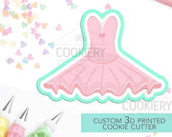 Cortador de Biscoitos de Bailarina com Tutu - Cortador de Biscoitos de Balé - Biscoitos de Bailarina - Cortador de Biscoitos Impresso em 3D - TCK64101