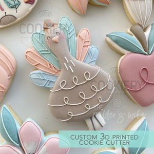 Turkey Cookie Cutter - Fall and Thanksgiving - Cookie Cutter -  3D Printed Cookie Cutter - TCK86179