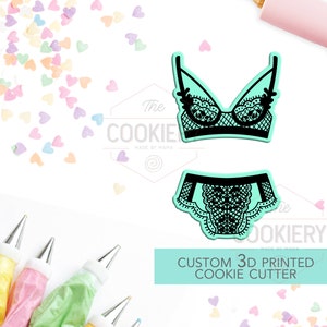 Two Piece Lingerie Cookie Cutter - Bachelorette Party Cookie Cutter  - 3D Printed Cookie Cutter - TCK26111 - Set of 2 matching cutters