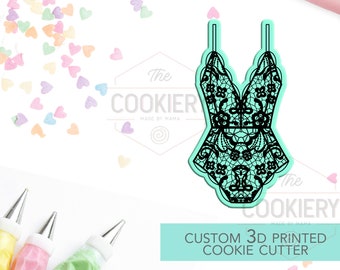 Bodysuit Lingerie Cookie Cutter - Bachelorette Party Cookie Cutter  - 3D Printed Cookie Cutter - TCK26113