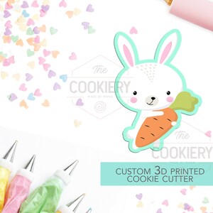 Easter Bunny with Carrot - Easter Cookie Cutter -  3D Printed Cookie Cutter - TCK12130