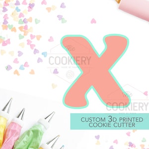 Alphabet Letter Cookie Cutter - Block Letter Cookie Cutter - Letter X Cookie Cutter - 3D Printer Cutter - TCK46180