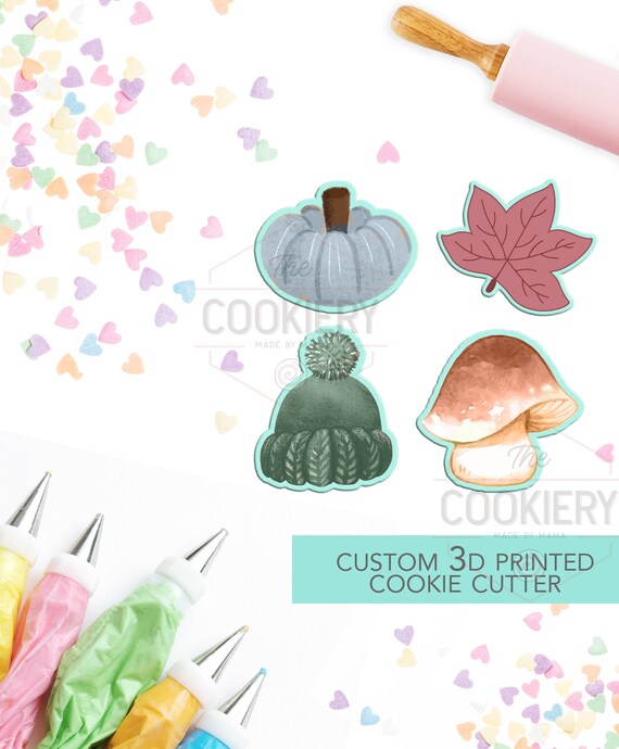 Mini Herbst Elements Set - Mini Herbst-Ernte Ausstechformen - Herbst Ausstechformen - 3D Gedruckter Ausstechform - TCK86154 - 4er Set