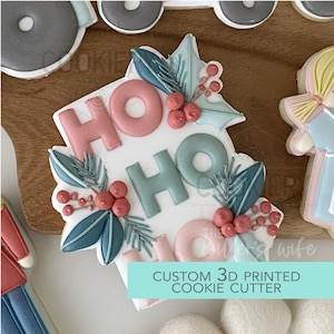 Christmas Holly Plaque Cookie Cutter  - Christmas Cookie Cutter   - 3D Printed Cookie Cutter - TCK87166