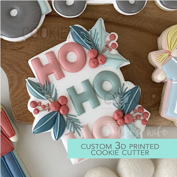 Christmas Holly Plaque Cookie Cutter  - Christmas Cookie Cutter   - 3D Printed Cookie Cutter - TCK87166