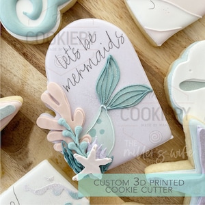 Mermaid Arch Plaque Cookie Cutter -  Under the Sea Cookie Cutter -   3D Printed Cookie Cutter - TCK72142