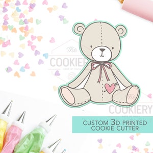 Cortador de biscoitos Teddy Bear - Cortador de biscoitos do Dia dos Namorados - Cortador de biscoitos impresso em 3D - TCK47122