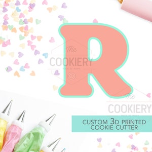 Alphabet Letter Cookie Cutter - Block Letter Cookie Cutter - Letter R Cookie Cutter - 3D Printer Cutter - TCK46173