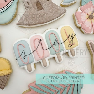 Cortador de biscoitos para placa de picolé - Cortador de biscoitos para praia de verão - Cortador de biscoitos impresso em 3D - TCK29135