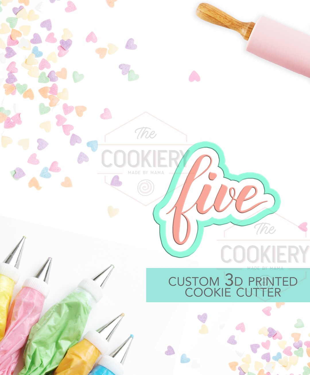 Handwritten Number Five Cookie Cutter - Five Lettered - Number 5 ...