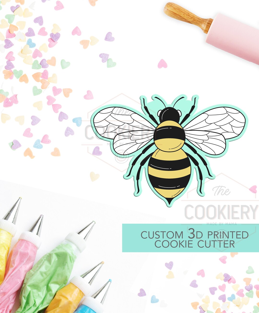 Bumblebee Cookie Cutter Spring Cookie Cutter 3D Printed Cookie Cutter