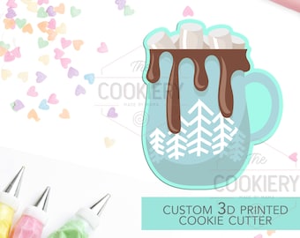 Hot Cocoa with Marshmallows Mug Cookie Cutter - Christmas Cookie Cutter - Winter Cutter -   3D Printed Cookie Cutter - TCK84112