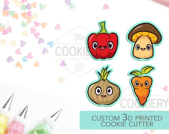 Mini Vegetables Cookie Cutters - Mini Veggies Cutters - 3D Printed Cookie Cutter - TCK21128 - Set of 4