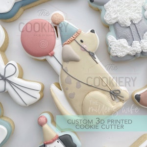 Hond met ballon Cookie Cutter - Big Dog Breed Cookie Cutter - 3D Geprinte Cookie Cutter - TCK34197