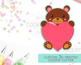 Koekjesvorm met berenhart - koekjesvorm voor Valentijnsdag - 3D-geprinte koekjesvorm - TCK44108