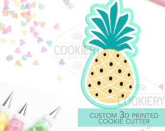 Cortador de galletas con forma de piña - Cortador de galletas de verano tropical - Cortador de galletas impreso en 3D - TCK22124