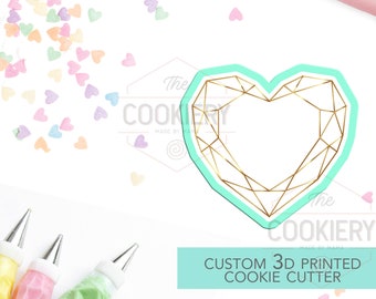 Geometric Heart Cookie Cutter - Pixel Heart Cookie Cutter - 3D Printed Cookie Cutter - TCK15100