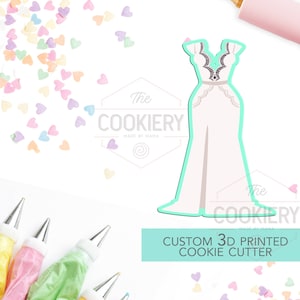 Wedding Dress Cookie Cutter - Bride Cookie  - 3D Printed Cookie Cutter - TCK26125