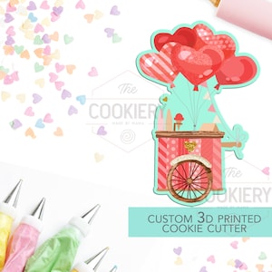 Ice Cream Cart Cookie Cutter - Valentine's Day Cookie Cutter - 3D Printed Cookie Cutter - TCK44134