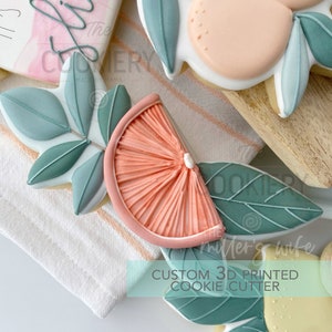 Cortador de biscoitos de frutas cítricas com folhas - Cortador de biscoitos de frutas de verão - Cortador de biscoitos impresso em 3D - TCK25126