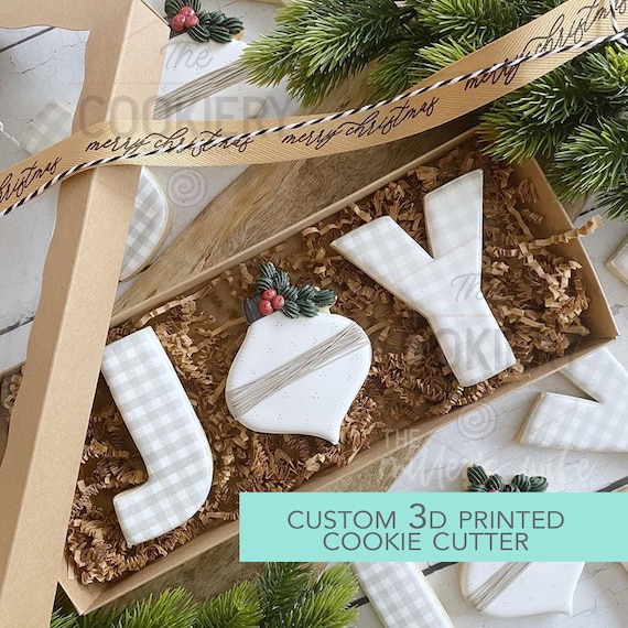 JOY Christmas Lettering Set - 3 PC Set  - Christmas Cookie Cutters - Winter Cookie cutters - 3D Printed Cookie Cutter - TCK84141 - Set of 3