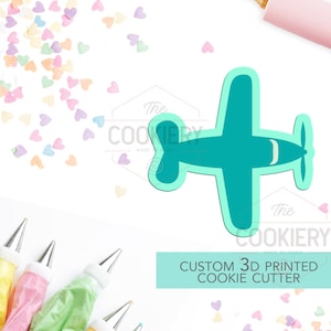 Propeller Plane Cookie Cutter - Top View Propeller Plane - Airplane Banner - 3D Printed Cookie Cutter - TCK27104