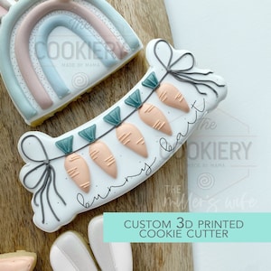 Bunting Banner, Garland Cookie Cutter -  Bunny Bait Cookie Cutter  - 3D Printed Cookie Cutter - TCK13166