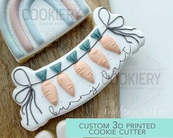 Bunting Banner, Garland Cookie Cutter -  Bunny Bait Cookie Cutter  - 3D Printed Cookie Cutter - TCK13166