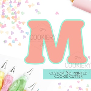 Alphabet Letter Cookie Cutter - Block Letter Cookie Cutter - Letter M Cookie Cutter - 3D Printer Cutter - TCK46168