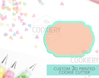 Cortador de galletas con forma de placa - Cortador de galletas con marco vintage - Cortador de galletas impreso en 3D - TCK36136