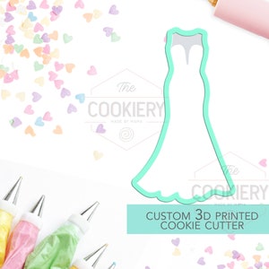 Wedding Dress Cookie Cutter .- Bride Cookie  - 3D Printed Cookie Cutter - TCK26101