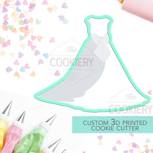 Wedding Dress Cookie Cutter .- Bride Cookie  - 3D Printed Cookie Cutter - TCK26102