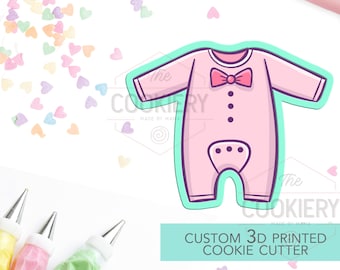 Langarm-Baby-Body Cookie Cutter - Baby Bodysuit - Shower Cookie - 3D Gedruckter Cookie Cutter - TCK32105