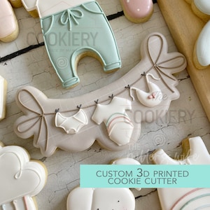 Baby Clothesline Plaque Cookie Cutter - Baby Shower Cutter  - 3D Printed Cookie Cutter - TCK85236