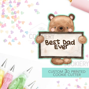 Beer met Teken Cookie Cutter - Bear Naam Plaque Cookie Cutter - 3D Geprinte Cookie Cutter - TCK19117