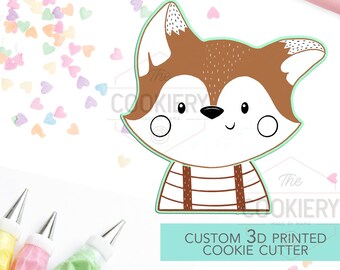 Cortador de galletas de zorro hipster - Cortador de galletas de zorro adorable - Cortador de galletas impreso en 3D - TCK28122