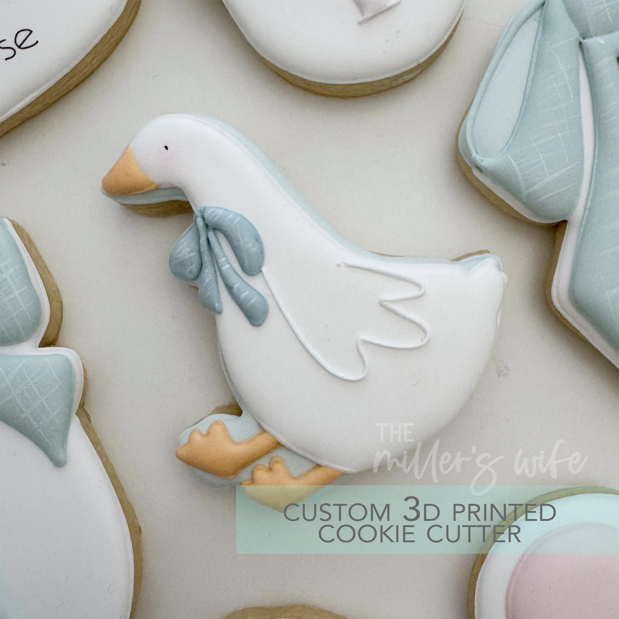 Silly Goose Sitting with Bow -  Goose Birthday Cookie Cutter -   3D Printed Cookie Cutter - TCK34214