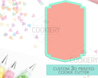 Cortador de galletas con forma de placa - Cortador de galletas con marco vintage - Cortador de galletas impreso en 3D - TCK36120
