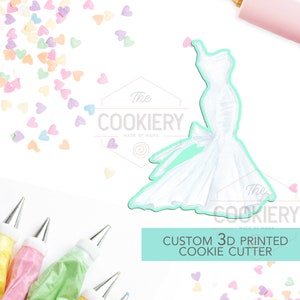 Wedding Dress Cookie Cutter .- Bride Cookie  - 3D Printed Cookie Cutter - TCK26137