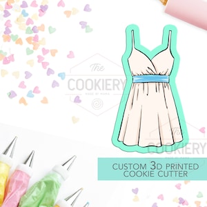 Sun Dress Cookie Cutter - Summer Women&#39;s Dress Cookie Cutter -  Fashion Cookie Cutter - 3D Printed Cookie Cutter - TCK75116