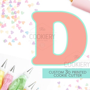 Cortador de galletas con letras del alfabeto - Cortador de galletas con letras en bloque - Cortador de galletas con letra D - Cortador de impresora 3D - TCK46159