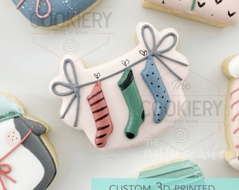 Hanging Stockings Cookie cutter - Christmas Cookie Cutter   - 3D Printed Cookie Cutter - TCK87219