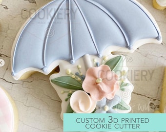 Floral Umbrella Cookie Cutter - Spring Cookie Cutter  - 3D Printed Cookie Cutter - TCK88100