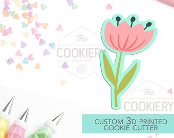Tulip Cookie Cutter -  Easter Flower Cookie Cutter - Spring Flowers - 3D Printed Cookie Cutter - TCK12136