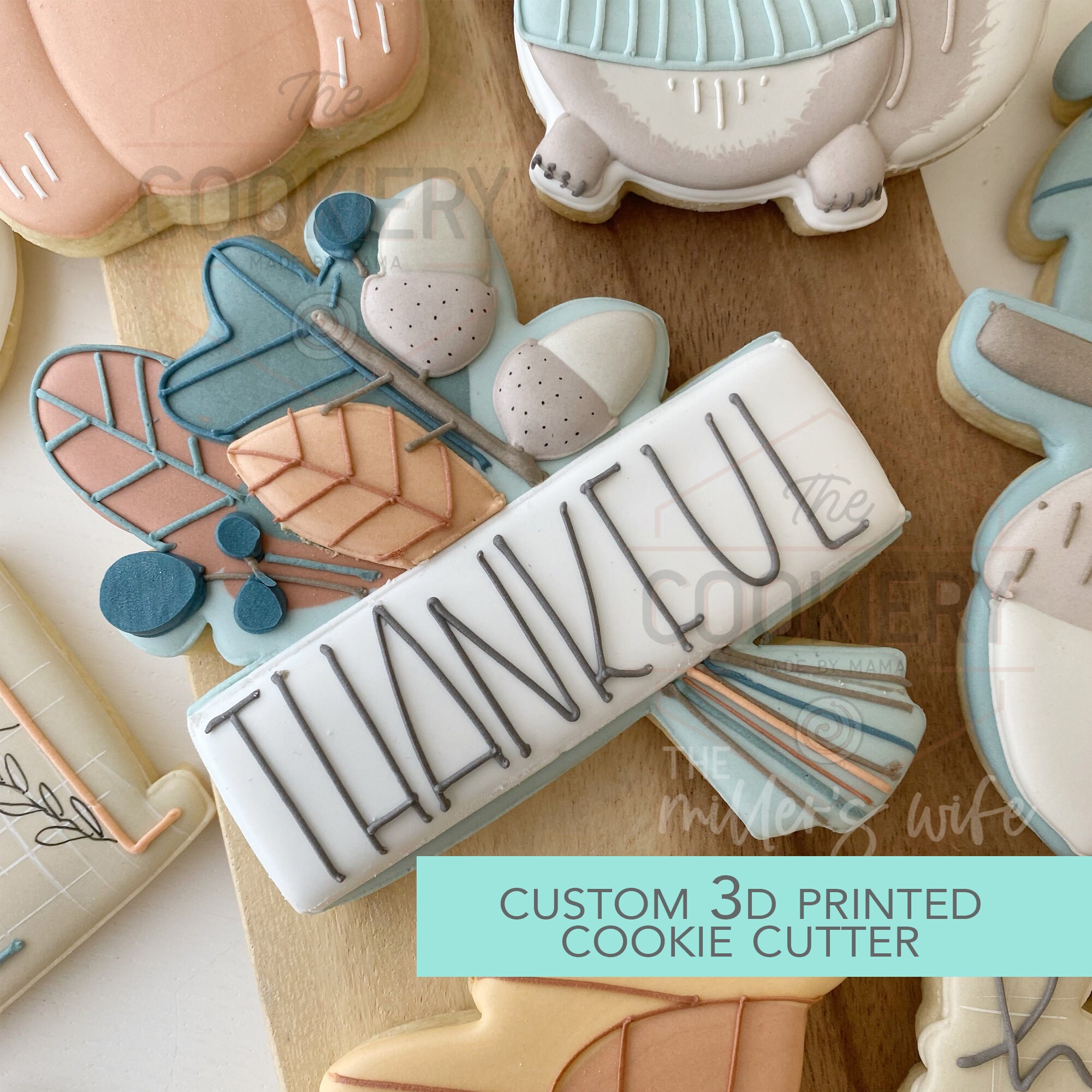 Dankbar Plakette Ausstecher - Herbst und Thanksgiving - Ausstecher - 3D Gedruckt Ausstecher - TCK82161