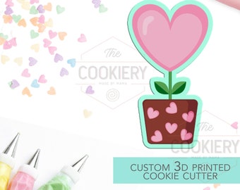 Heart Flower Cookie Cutter - Valentine's Day Cookie Cutter - 3D Printed Cookie Cutter - TCK44142