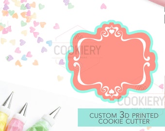 Cortador de galletas con forma de placa - Cortador de marco vintage - Cortador de galletas impreso en 3D - TCK36142