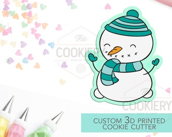 Cute Snowman with Hat - Christmas Cookie Cutter - Winter Cutter -   3D Printed Cookie Cutter - TCK84119
