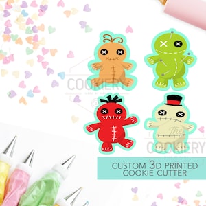 Mini Halloween Voodoo Dolls Cookie Cutters - Mini Scary Cutters - 3D Printed Cookie Cutter - TCK21141 - Set of 4